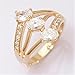FOLLOWMOON 18K Gold Plated Use Cubic Zirconia Crystal Engagement Wedding Ring