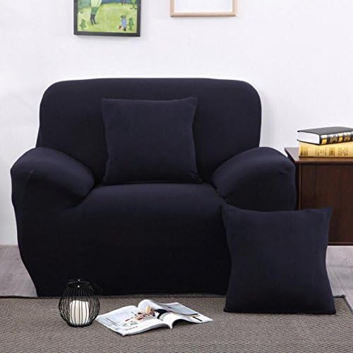 Single Sofa Slipcovers 1 Seater High Elasticity Anti-mite Chair Covers Sofa Cover Slipcover Couch (Navy)