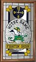 Notre Dame Fighting Irish Leprechaun Wall Clock Wooden Frame NCAA College Athletics Fan Shop Sports Team Merchandise