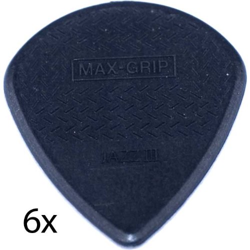 Dunlop Max Grip Jazz III Carbon Fiber Guitar Picks - 6 Pack