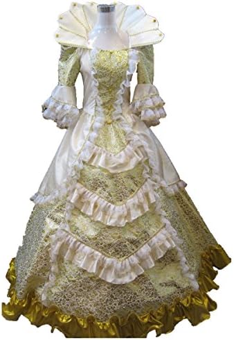 Xnaihuafei Women's Satin Costumes golden Size US 4