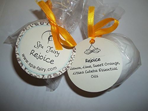 Rejoice - Lemon, Lime, Sweet Orange, Litsea Cubeba Essential Oils Bath Bomb Weekend Pack. Two Large All Natural Bath Bombs with Organic Essential Oils, Shea Butter and Cocoa Butter. Enjoy a Moisturizing Lush Aromatherapy Bath. Refill Your Set of Spa Fairy Bath Bombs with This 2-Pack of Your Favorite Scents.