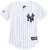 MLB Andy Pettitte New York Yankees Youth Short Sleeve 6 Button Synthetic Replica Jersey (Wht/Nvy Pinstrps, Large)