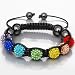 New just arrived Chakra Shamballa friendship bracelet coloured disco balls representing 7 energy centres of the body & Genuine Hematite stone beads excellent quality for a fraction of the price of celebrity bracelets. Uni-sex RRP £69 by Zebredellas©