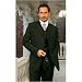 MENS NICE 3PC 3 BUTTON SOLID COLOR MENS SUIT WITH A VEST BY: TESSORI UOMO. SUPER 150'S EXTRA FINE ITALIAN WOOL SUIT; This item in 8 Colors Solid Black / Navy blue / Charcoal Gray / Carmel / Light gray / Dark Tan / Light Tan / Olive Green / Brown