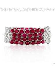 18K White Gold Bracelet with 51.45ctw Rubies and 6.45ctw Diamonds