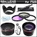 Vivitar 58mm All In Lens Kit For Fuji FujiFilm FinePix HS20 EXR Digital Camera Includes HD .43x Wide Angle Lens + 2.2x Telephoto Lens + Multi-Coated 3 Piece Filter Kit (UV, CPL, FLD) + Lens Hood + Lens Cap Keeper + Screen Protectors + MicroFiber Cloth