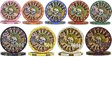 Nevada Jacks Casino Ceramic Poker Chips Sample Set - 9 New Chips
