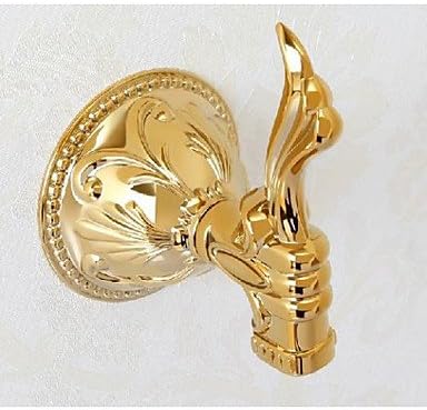 YBED Clasic Solid Brass PVD-TI Gold Finish Bathroom Wall Robe Hook Coat Hat Door Hanger Wall Mounted