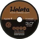 Abrasive Metal Cutting Wheel 3" x .045" x 3/8"- Used for Iron, Non-Ferrous Metals, Alloy Steel, Stainless Steel, with Air Grinder