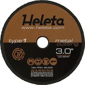 Abrasive Metal Cutting Wheel 3 x .045 x 3 8- Used for Iron, Non-Ferrous Metals, Alloy... by Heleta