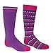 Bridgedale Merino Ski Socks (2-Pack), Large, Purple/Fuchsia
