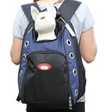 Sanzang Dog Cat Pet Head Out Carrier Portable Outdoor Travel Backpack(Blue,L)