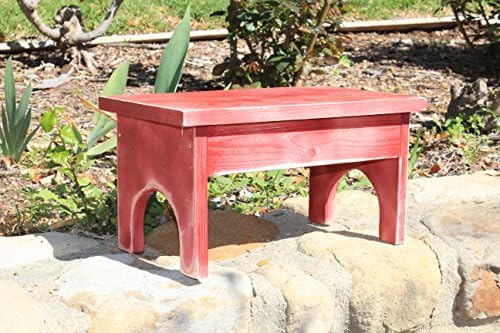 Rustic Step Stool - Great Stool for Kids or Adults - Perfect Kitchen or Bathroom Stepstool (Red)