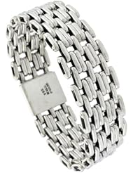 Sterling Silver Large Handmade Pantera Type Bracelet 3/4 inch wide, sizes 8, 8.5 & 9 inch