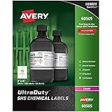 Avery UltraDuty GHS Chemical Labels for Laser Printers, Waterproof, UV Resistant, 2" x 4", 500 Pack (60505)