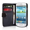 Nera Portafoglio Custodia in Pelle per Samsung GT-i8190 Galaxy S3 SIII Mini - Flip Case Cover + 2 Pellicola Protettiva Schermo