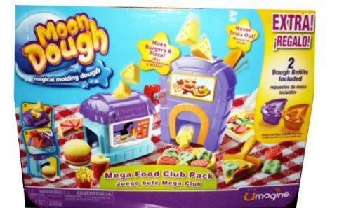 Moon Dough - Mega Food Club Pack - Extra! Includes 2 Dough Refills - Magical Molding Dough