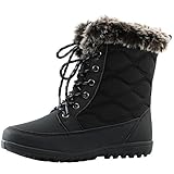 Women's DailyShoes Comfortable Round Toe Flat Ankle High Eskimo Winter Fur Snow Boots, 8