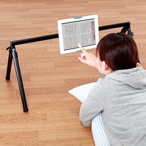 サンワダイレクト iPad・タブレット寝ながらスタンド 折りたたみ式 100-MR057BK