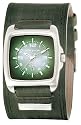 Kahuna KMX-4408G Gents Watch with Brown Distressed Leather Effect Cuff Strap and Green Dial