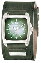 Kahuna KMX-4408G Gents Watch with Brown Distressed Leather Effect Cuff Strap and Green Dial