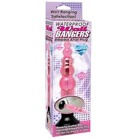 Pipedream Products Wallbanger Waterproof Ribbed Anal Plug, Pink