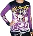ED HARDY Christian Audigier Womens Flaming Skull Tattoo T-Shirt Tee Top Purple Berry