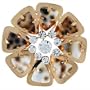Vintage Rose Gold Tone Fancy Decorated Flower Brooch Gifts