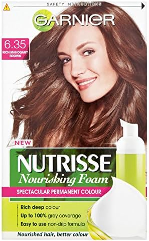 3 x Garnier Nutrisse Nourishing Foam Spectacular Permanent Colour 6.35 Rich Mahogany Brown