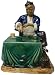 Chinese gambling man, hand glazed ceramic figure