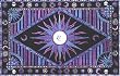 Blue & Lavender Celestial Indian Bedspread, Twin Size