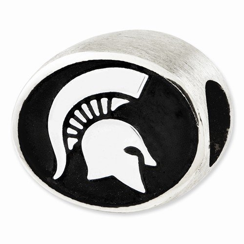 Officially Licensed Sterling Silver Michigan State University Collegiate Charm Bracelet Bead