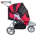 Pet Gear All-Terrain 3-Wheel 60-Pound-Capacity Pet Stroller, Red Poppy