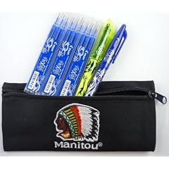 PILOT Frixion Starter Set: blauer Stift, 9er Pack Ersatzmine und gelber Textmarker