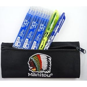 PILOT Frixion Starter Set: blauer Stift, 9er Pack Ersatzmine und gelber Textmarker