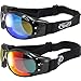 Two Pairs of Global Vision Eliminator Padded Riding Goggles Black Frames 1 with Red Mirror Lens and 1 with Blue Mirror Lens