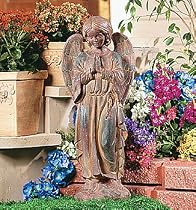 Big Sale Praying Angel Statue Lawn Garden Sculpture Yard Art Resin Stone Look Statuary Figure Porch Patio Sunroom