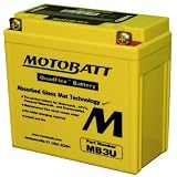 12 Volt 3.8 Ah MotoBatt MB3U Sealed Maintenance Free AGM Battery by MotoBatt