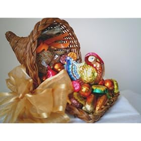 Thanksgiving Cornucopia Chocolate Candy Gift Basket