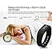 Smart Bracelet, Ronkoen I5+ Smart Bluetooth Sports Bracelet Wireless Fitness Pedometer Tracker Activity Tracker with Monitoring Calories Track Steps Counter Sleep for Sports Fitness-Black