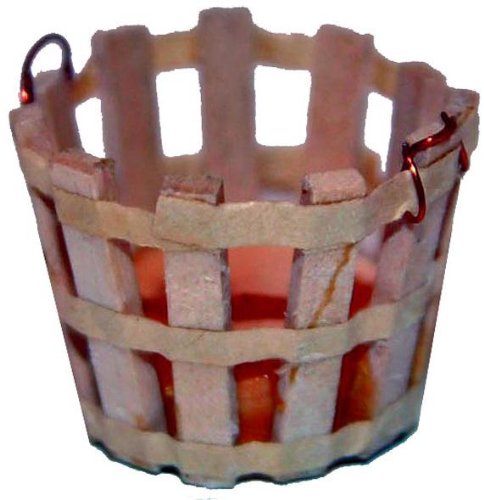 Accessori per presepi, cestino in legno, altezza due centimetri
