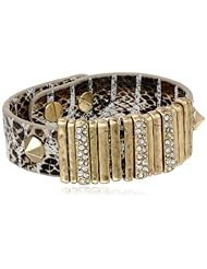 The SAK Leather Pave Slide Brown Bracelet, 7"