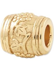 Reflection Beads Silver Gold Plated Grape Barrel Food Bead