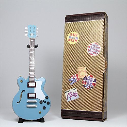 1:6 Scale Dollshouse Miniatures Classic Gibson ES Model Blue Guitar Replica Miniature Figure Gift Toy