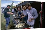 Barbie or barbeque at the Mayfield country show on - 20 Inch Canvas Print (51 cm) by Robert Harding