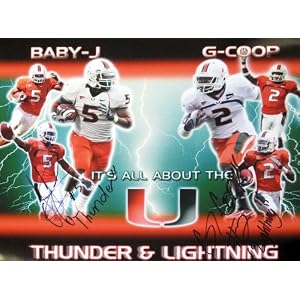 Buy Javarris James and Graig Cooper Autographed 16x20 Miami Hurricane Photo