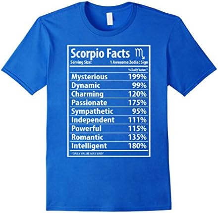 Men's Scorpio Facts - Funny Scorpio Zodiac Women T Shirt XL Royal Blue