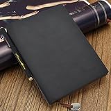 LIFE&SUCCESS PLANNER,eBerry® Wireless Lined Leather Notebook/Personal Journal/Memo/Daily Appointment/Conference Book/Business Organizer,240 Beige Pages,6''x8'',Pen Included,Black(58-25)
