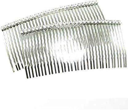 Two Piece Set of 4.25" Austrian Crystal Silver Tone Hair Combs